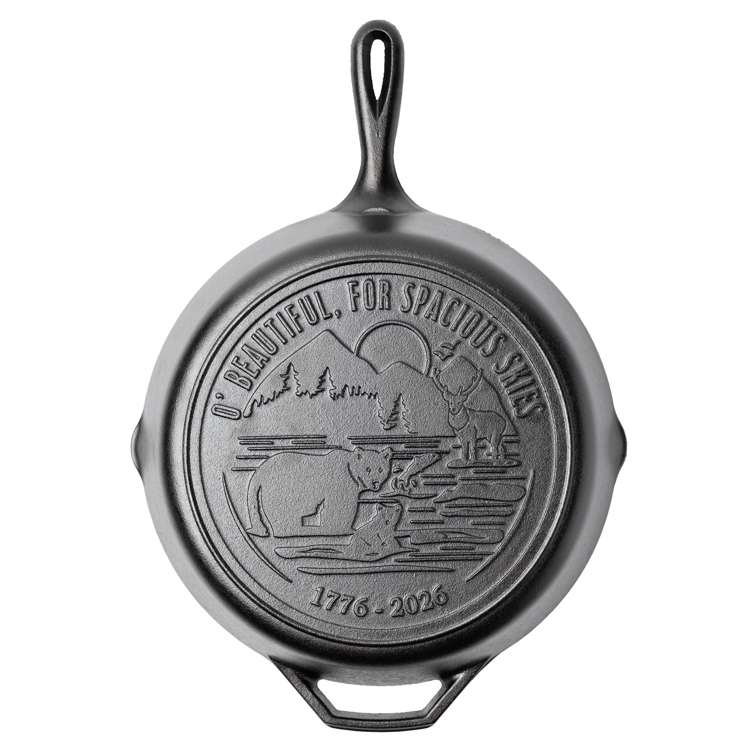Lodge 12 Inch Seasoned Cast Iron Skillet. Spacious Skies